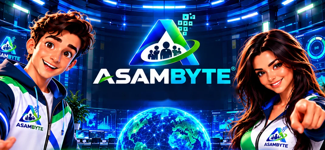 Neobyte y Anabyte, los asistentes de ASAMBYTE, en un centro de control digital